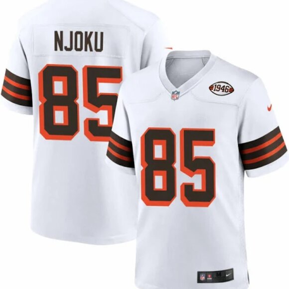 Mens Youths Kids Womens 85 David Njoku White Stitched Jersey - Picture 2 of 2